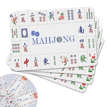 Imagem de ALANGDUO 4 Pcs Mahjong Tile Mixer Shufflers -Plastic Shuffling Cards with Printed Design, Portable Mahjong Accessories for Easy Mixing