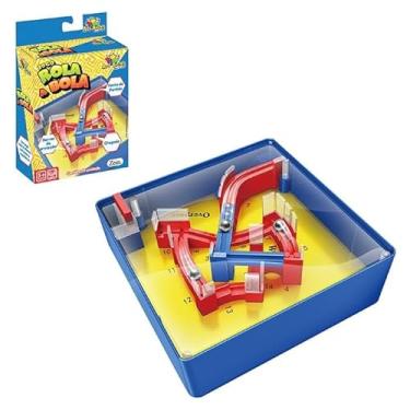 Imagem de Jogo Rola Bola Genius, Labirinto Desafio com 12 Níveis, Brinquedo Educativo para Crianças, Azul e Amarelo
