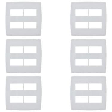 Imagem de Kit 6 Placa 4x4 4 Módulo Distanciados PialPlus Branco