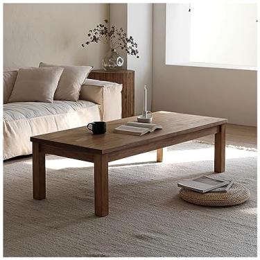 Imagem de Mesa de tatami mesa de chão mesa de chá com janela salediça mesas de chão mesa baixa para sentar no chão mesa baixa multifuncional (castanho 80 x 60 x 45 cm)
