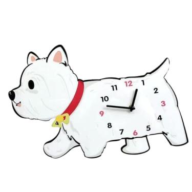 Imagem de Bothyi Relógio de parede de desenho animado, relógio de parede pendurado, perna de balanço de madeira, criativo, adorável, cachorro, silencioso, para jardim