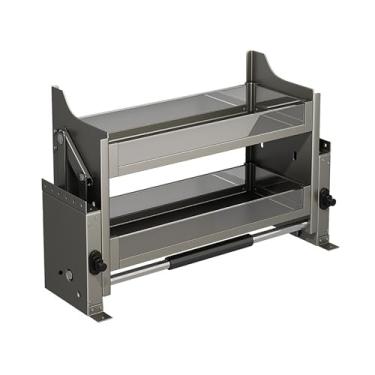 Imagem de Armário de cozinha confortável de 2 níveis, prateleira suspensa, prateleira interior deslizante para economizar espaço, armário superior elevador para eletrodomésticos para armazenamento de pratos