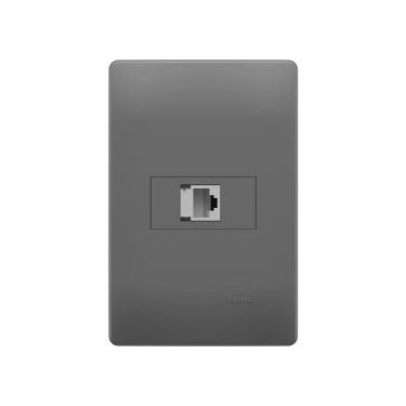 Imagem de Tomada para Rede de Informática Fame Habitat Onix RJ45 Cat5E 8 Vias com Placa 4x2