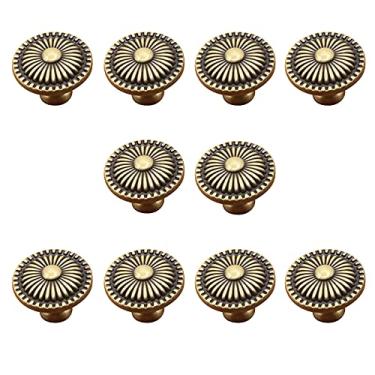 Imagem de 8SSAZZAT 10 puxadores redondos de armário puxadores de gaveta de liga de zinco puxadores de porta de cozinha ferragens para móveis de quarto, unidade de cômoda, baú (D) (C) (A)