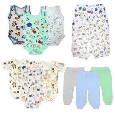 Imagem de Kit 12 Peças Roupa Bebê Enxoval Verão Body Mijão Shorts - Koala Baby, 