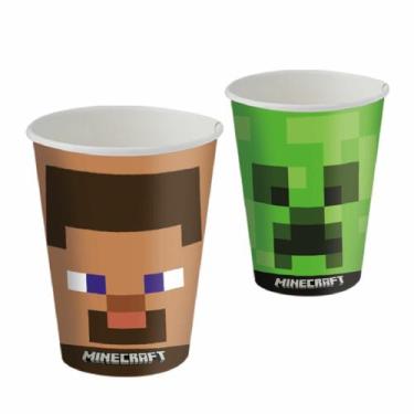 Imagem de Copo de Papel Festa Minecraft 200 ml 8 Unidades Festcolor - Produto Li
