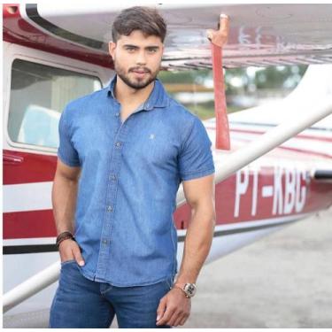 Imagem de Camisa manga curta jeans - Hebron, Azul, GG