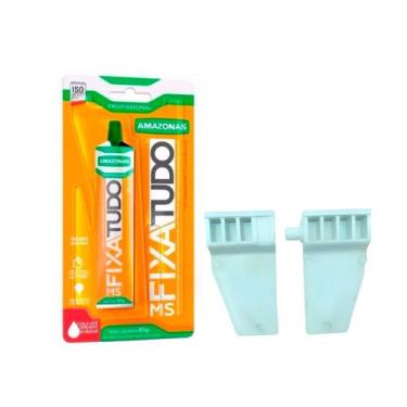 Imagem de Kit Dobradiça Tampa Móvel para Lavadora Brastemp e Consul com Cola - n