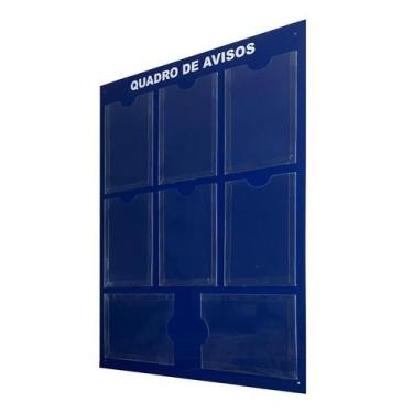 Imagem de Quadro Aviso Gestão à Vista 8 Displays A4 ACM Azul Organização Profiss
