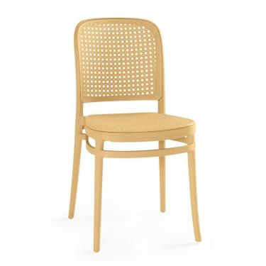 Imagem de Cadeira Em Polipropileno Com Assento E Encosto Com Relevo Estilo Palha Roma Nude