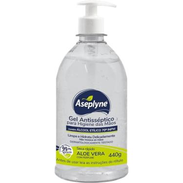 Imagem de Aseplyne, Gel Antisséptico, Para Higiene das Mãos, Aloe e Vera, 440 g, Verde