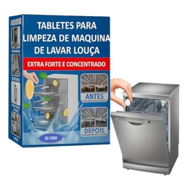 Imagem de Pastilhas Limpadoras para Máquina de Lavar louça - Kit com 20 Unidades – Limpeza Profunda, Anticalcário, Elimina Odores, Elimina gordura - Compatível com Todas as Máquinas