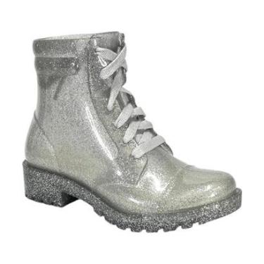 Imagem de Bota Petite Jolie Coturno Iggy Infantil PJ4995IN Glitter Prata-Unissex