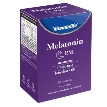 Imagem de Melatonina L-Triptofano Magnésio 120 Caps - Vitaminlife-Unissex