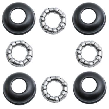 Imagem de Meuey Lyot 4 peças Blcak Bojos de cubo traseiro de bicicleta, acessórios de bicicleta de 1/10.2 cm x 7 esferas, cubo de rolamento de bicicleta de montanha, cubo de rolamento para bicicletas de