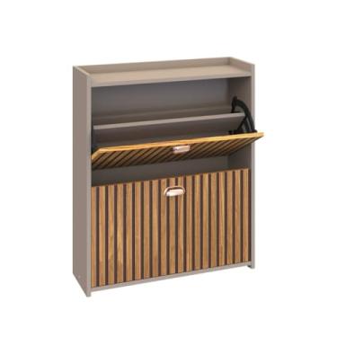 Imagem de Sapateira Closet 2 Gavetas Basculantes Organizadora 12 Pares Quarto Hall De Entrada Multiuso (Fend/Ripado)