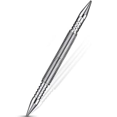 Imagem de YO Punção central de mola sem martelo, conjunto de unhas de cabeça dupla, acionado por mola, aço de alto carbono, ferramenta de remoção de pinos de dobradiça de porta de espaço estreito para