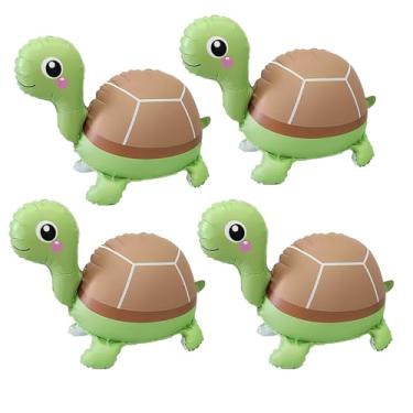 Imagem de 4 Pcs 3D Sea Turtle Balloons, Ocean Themed Party Decorations, Under The Sea, Turtles Birthday Balloons for Kids, Turtle Decorations for Beach Party