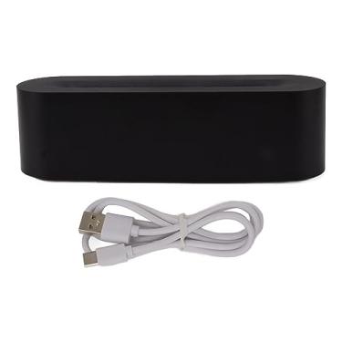 Imagem de Tnfeeon Umidificador de Difusor de óleo Essencial de Chama Simulado para Casa de Escritório de Ioga, Difusor Multifuncional de de Ar Com 7 Fontes de Luz Colorida (Preto)