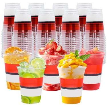 Imagem de agranjeuc 50 peças de copos de plástico de animação de desenho animado, copos de bebida com tema vermelho e branco de 340 g, decoração de festa de desenho animado para crianças, aniversário, chá de