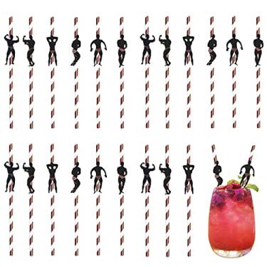 Imagem de Canudos para decoração de despedida de solteira, 24 peças, artigos de despedida de solteira, canudos engraçados para adultos, lembrancinhas, canudos de chá de panela femininos (ouro rosa)