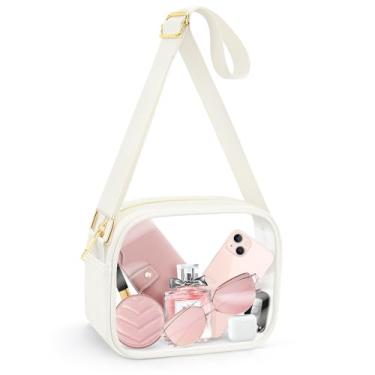 Imagem de Bolsa transparente aprovada para estádios, bolsa transversal transparente para mulheres, bolsas pequenas com alça ajustável para shows e festivais esportivos