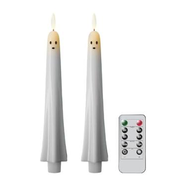 Imagem de XLWLLNJ Velas Cônicas de PVC LED Sem com Temporizador E Controle Remoto, Decorativas, Ideais para Festas, Casamentos E Residências, 2 Unidades, Tamanho real