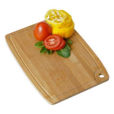 Imagem de Prancha Tábua de corte Bambu 33 x 24cm para carne legumes e verdura - 