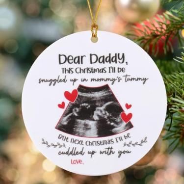 Imagem de Enfeites de Natal, enfeites de árvore, enfeites de pendurar para 1 peça, redondo, acrílico, ultrassom, gravidez, ambientes externos, decoração de casa