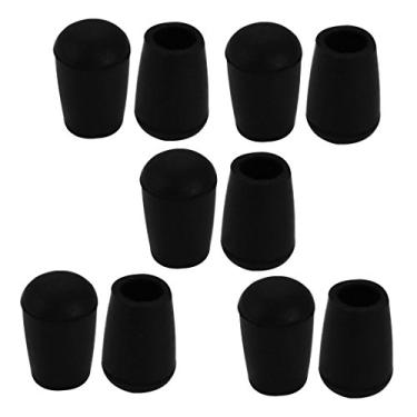 Imagem de 10 peças de tampas de perna de cadeira protetor de piso de borracha capas de pés de móveis 8 mm de diâmetro interno