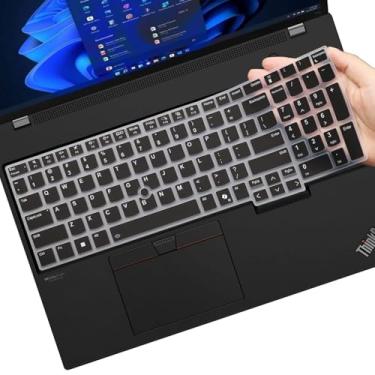 Imagem de Capa de teclado para Lenovo ThinkPad T16 2025 Gen 4/Gen 3 40.6 cm, ThinkPad E16 P16s Gen 3 40.6 cm, ThinkPad L16 Gen 2/Gen 1 40.6 cm Ultra Thin Protective Keyboard Layout US - Preto