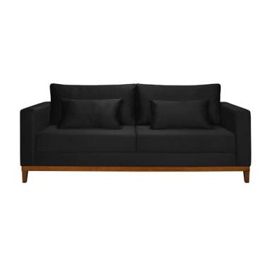 Imagem de Sofá Bahamas 1,70m Moderno e Sofisticado em Veludo Sala de Estar Casa Imperial Preto