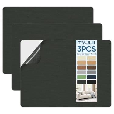Imagem de TYJLII Patch de reparo de tela, adesivo de tecido impermeável para barraca, cobertura de barco, cobertura, guarda-chuva, capa de móveis, toldo, bagagem, sofá. (21 cm x 28 cm - verde militar)