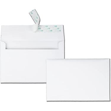 Imagem de Quality Park Envelopes para cartões comemorativos A9 com fecho autovedante, 14 x 21 cm, envelopes brancos de 10,9 kg. Ideal para cartões, fotos e convites, 100/caixa (QUA10750)