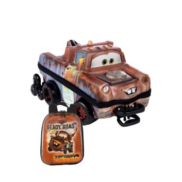 Imagem de Kit Mochila 3D De Carrinho Carros Mate Infantil e Lancheira