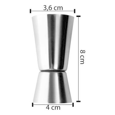 Imagem de 2X Dosador Duplo De Bebidas Medidor Coquetel Inox Bartender