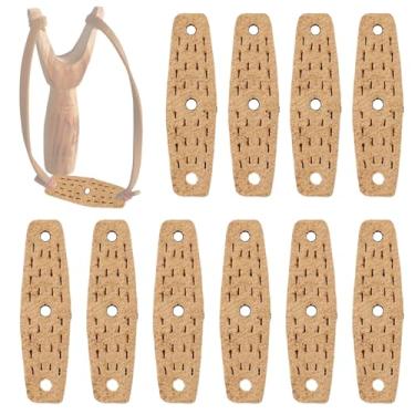 Imagem de Estilingue de couro bovino genuíno, bolsos de couro pré-abertos, bolsa de clipe de estilingue pulseiras de substituição DIY, acessórios duráveis para esportes de caça e tiro, 10 peças (cáqui)