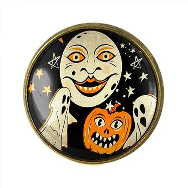 Imagem de Anel Ghosts n' Goblins - Anel artesanal artesanal com ilustração de arte de Halloween vintage, Vidro, Sem pedra preciosa