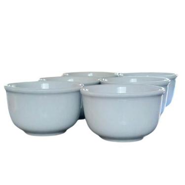 Imagem de Jogo de 6 Cumbucas de Porcelana Branca de 350ml - Kit de Tigelas Elega