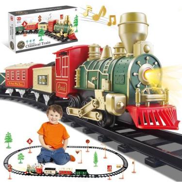 Imagem de Conjunto de trem JQ JUQU Electric com som e luzes para crianças de 3 a
