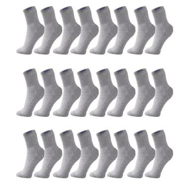 Imagem de Meias Masculino Kit 12 Pares Sport Casuais do 37 ao 43, Cinza