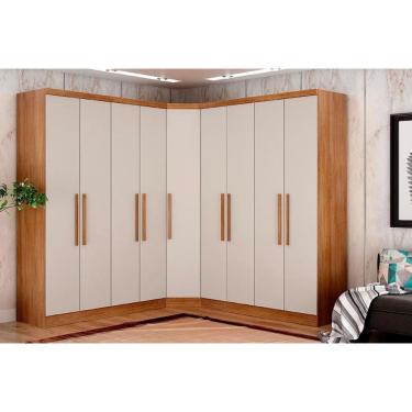 Imagem de Quarto Casal Completo Rizon-linea 3 Peças (2 Guarda Roupas + 1 Closet Canto Obliquo) Qcm105 Cumaru-fendi