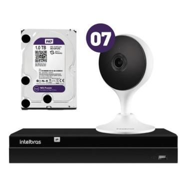 Imagem de Kit 7 Câmeras Wifi  Sem Fio Full Hd Im3 Nvd Intelbras Hd 1tb