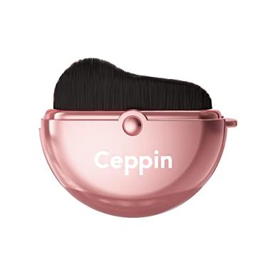 Imagem de Ceppin Pincel de maquiagem de base com estojo protetor deslizante, pincel de maquiagem facial líquido em pó pincel de base para misturar cosméticos líquidos, creme ou pó impecável (rosa)