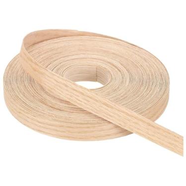 Imagem de PATIKIL Faixa de borda de carvalho vermelho, fita de folheado de madeira de 3/4 pol. x 30,5 m Fita de compensado flexível pré-colada com adesivo hot melt para restauração de móveis