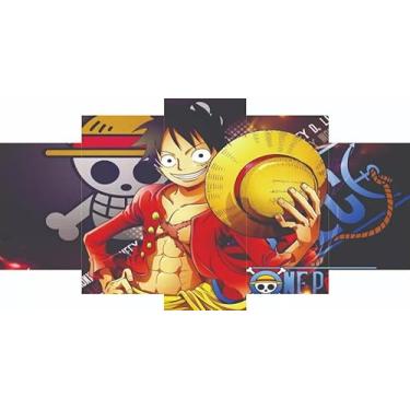 Imagem de Kit quadro decorativo 5 peças 95x60cm Luffy One Piece