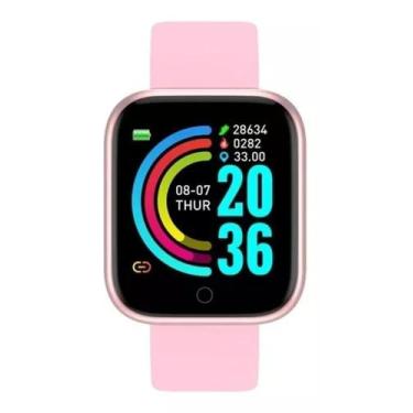 Imagem de Relógio Inteligente Y68 Rosa notificações sms, ligaçoes Compativel com