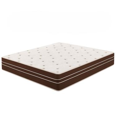 Imagem de Colchão Molas Ensacadas 198x203x28 - Lateral Marrom PREMIUM