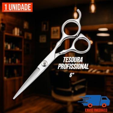 Imagem de Tesoura Profissional 6 Polegadas Aço Inoxidável Cabeleireiro Corte Pre