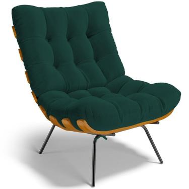 Imagem de Poltrona Decorativa Costela L02 Bouclê Verde - Lyam Decor